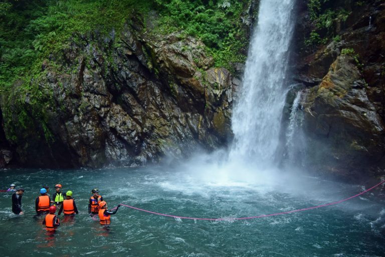 River tracing waterfall
