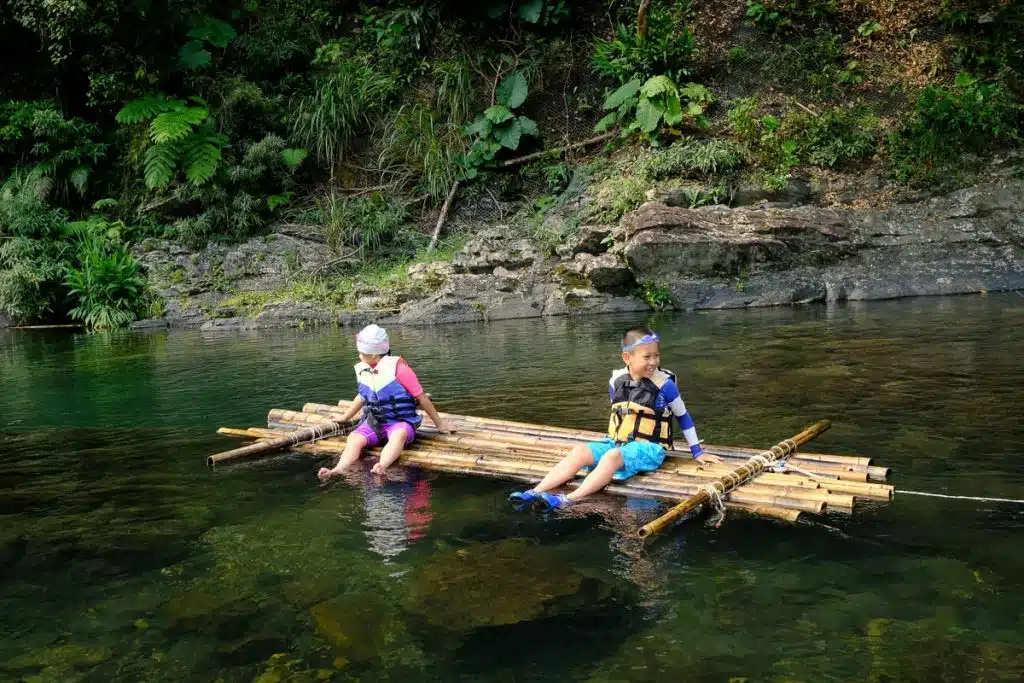 on a raft